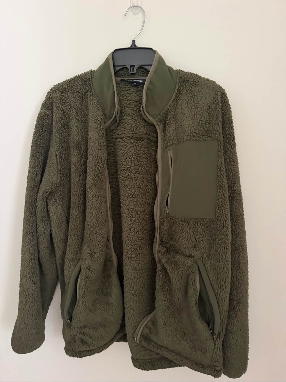 URBAN FRONTIER - Olive Green Sherpa Zip-Up Jacket - Men’s Size Medium